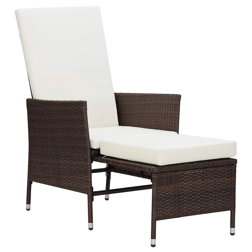 3 Piece Garden Lounge Set PE Rattan Powder-coated Steel Brown Cushions