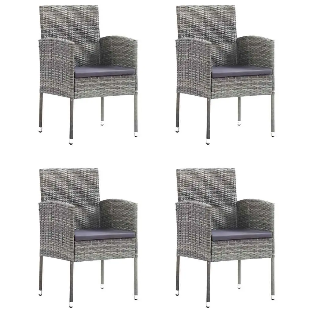 Grey Rattan 5 Piece Garden Dining Set
