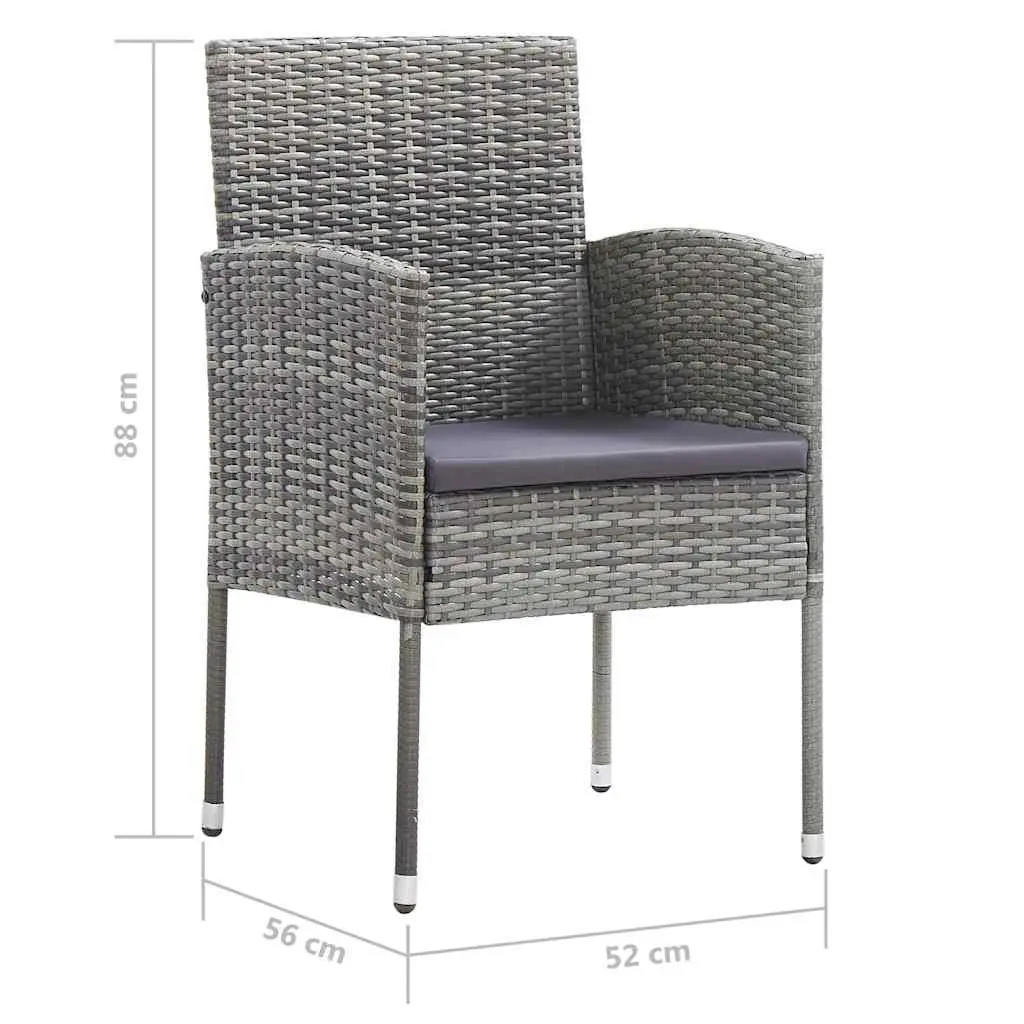 Grey Rattan 5 Piece Garden Dining Set