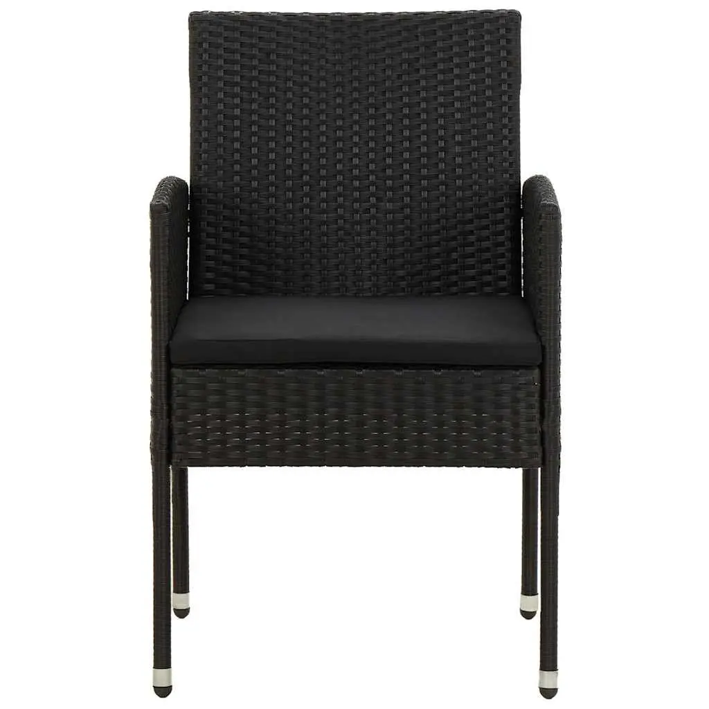 9-Piece Black Outdoor Dining Set with Durable Rattan