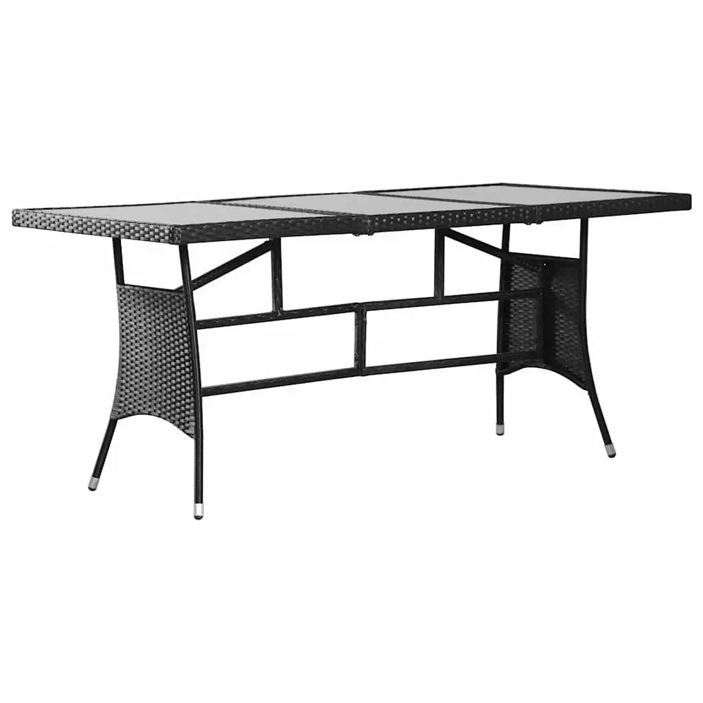 9-Piece Black Outdoor Dining Set with Durable Rattan