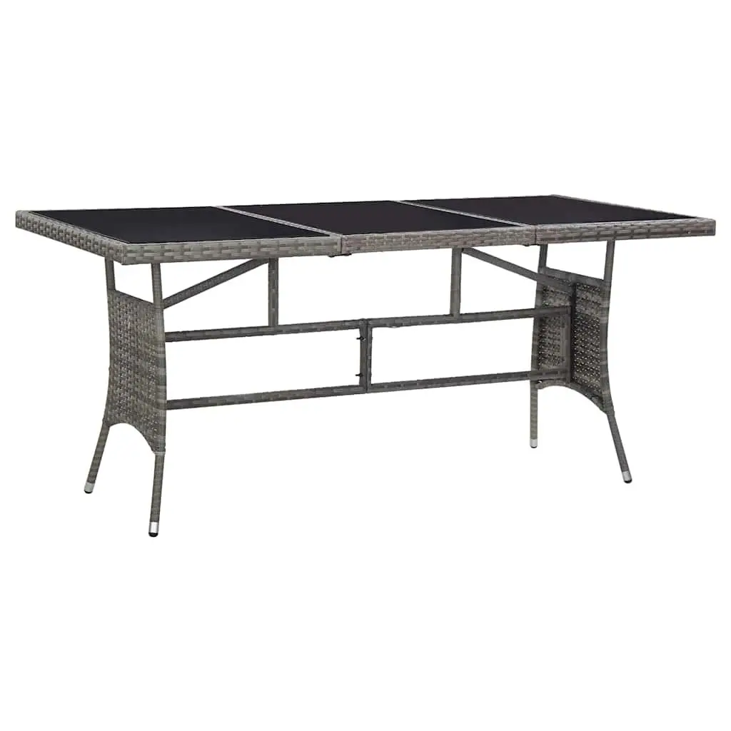 Garden Dining Set PE Rattan 9 Piece Outdoor Furniture Table Chairs Grey