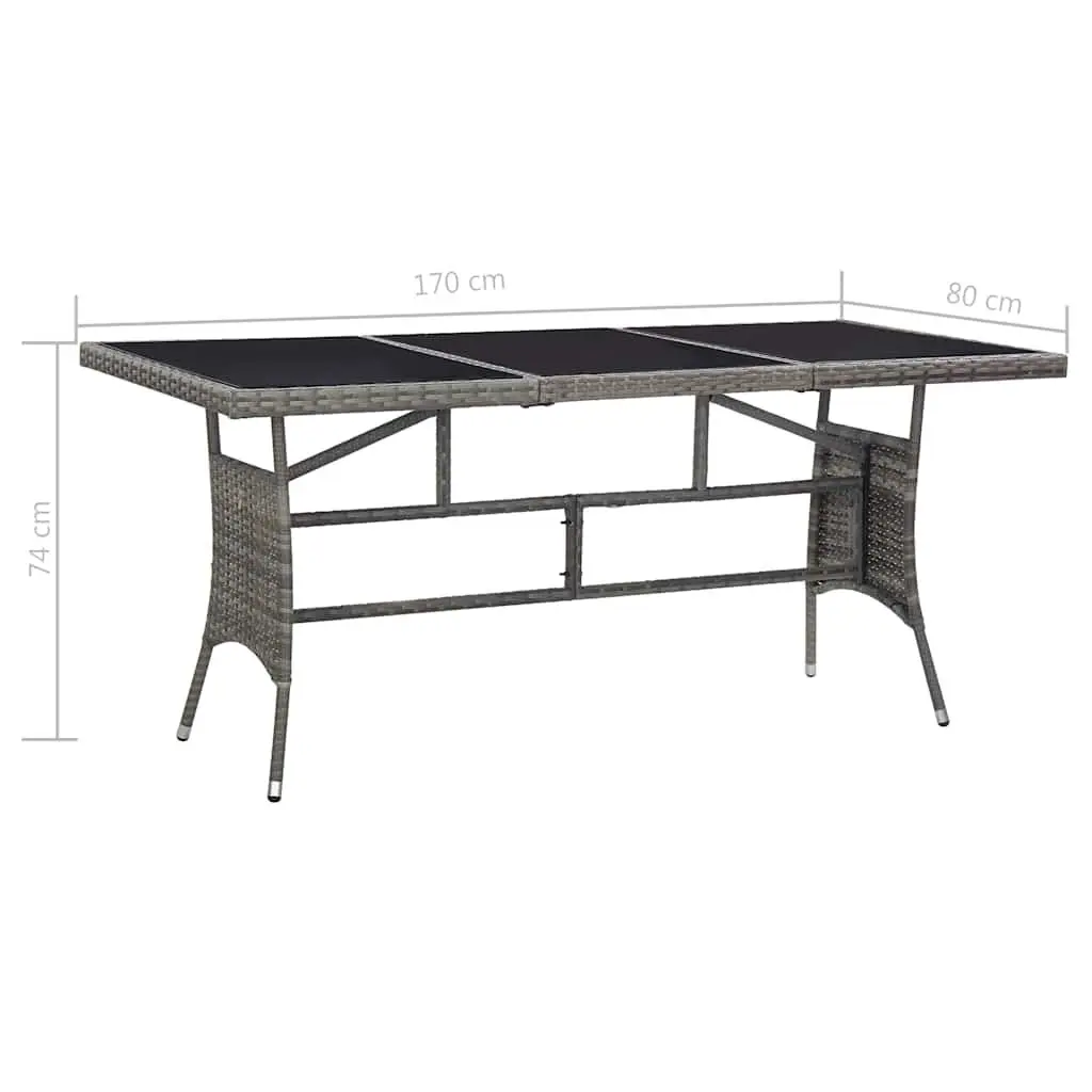 Garden Dining Set PE Rattan 9 Piece Outdoor Furniture Table Chairs Grey
