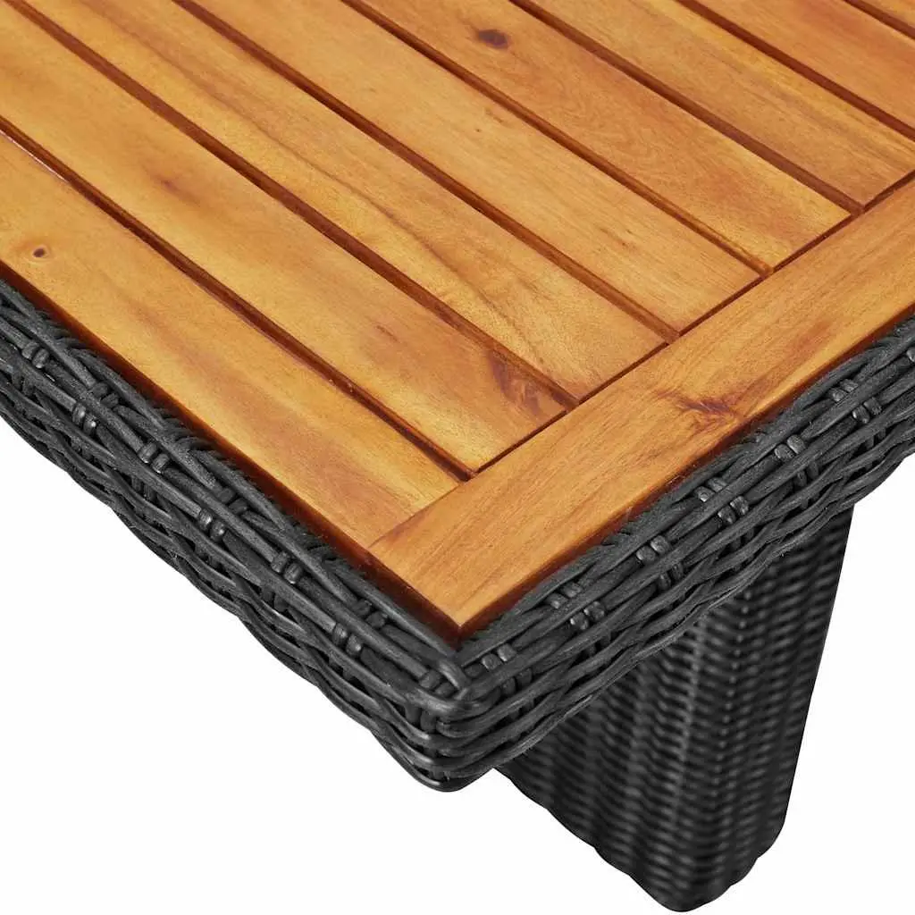 9 Piece Outdoor Garden Dining Set in Black