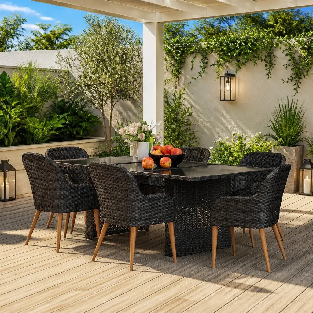 7-Piece Garden Dining Set with Durable Frame