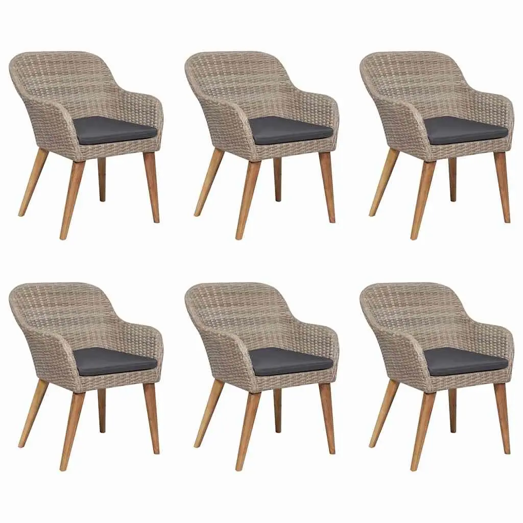 7 Piece Patio Dining Set with Durable Rattan and Steel Frame