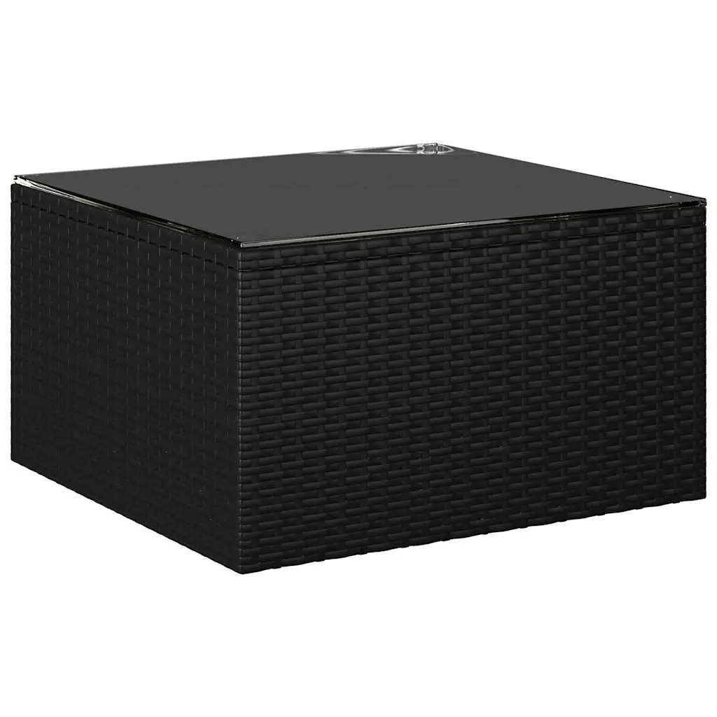 Garden Lounge Set PE Rattan 9 Piece Outdoor Furniture Modular Sofa Black