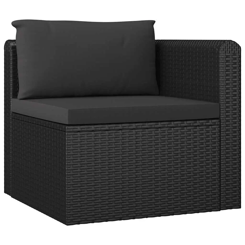 Garden Lounge Set PE Rattan 9 Piece Outdoor Furniture Modular Sofa Black