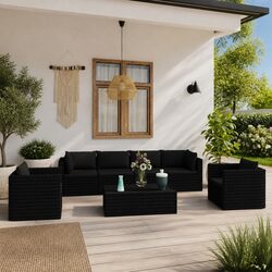 Durable 7 Piece Modular Garden Lounge Set with Cushions