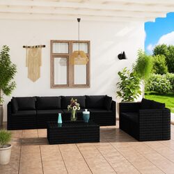 Premium 7 Piece Modular Garden Lounge Set with Cushions