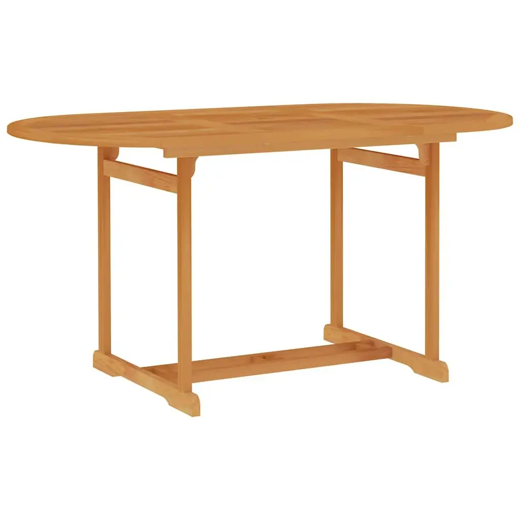5 Piece Garden Dining Set Teak Wood Brown Outdoor Furniture