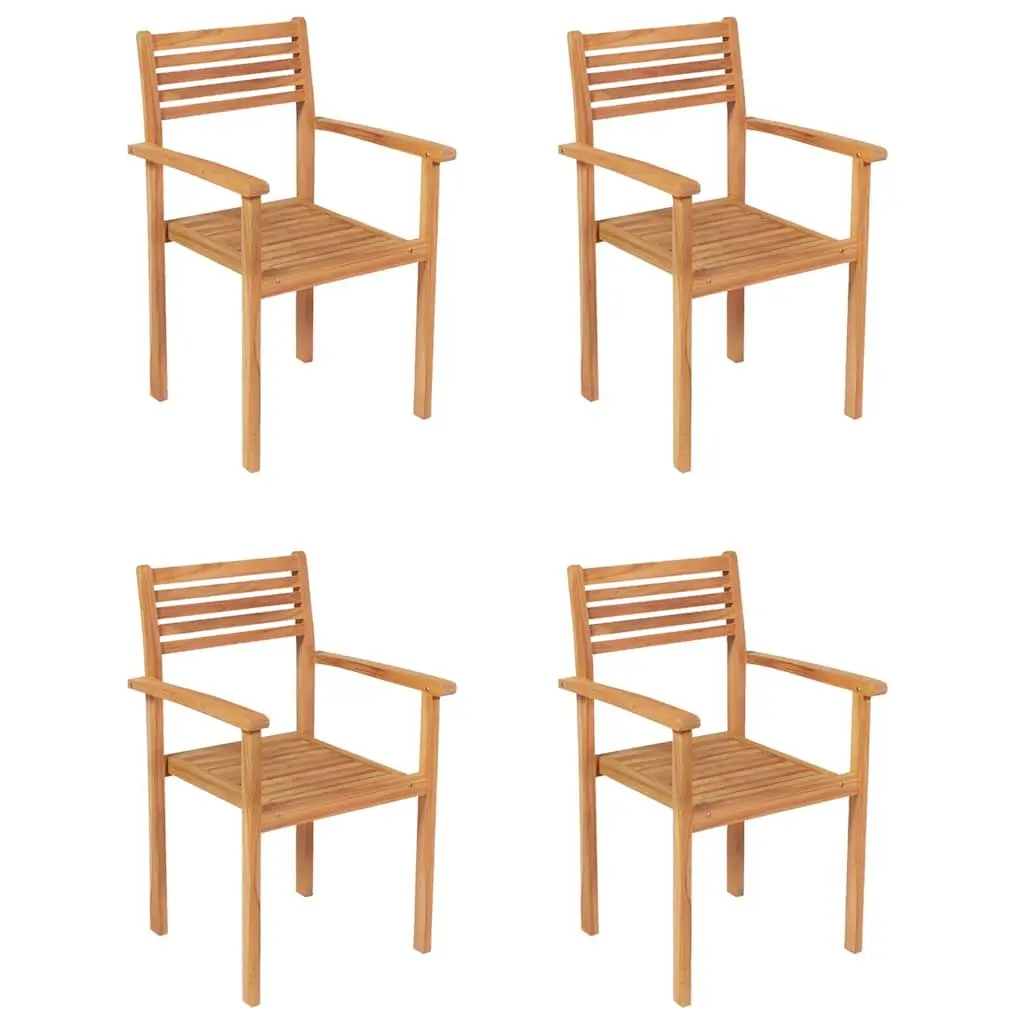 5 Piece Garden Dining Set Teak Wood Table Chairs Outdoor Patio Furniture Brown