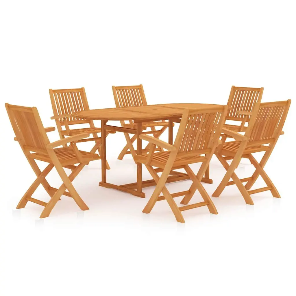 7 Piece Garden Dining Set with Teak Wood