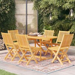 Exceptional 7 Piece Teak Wood Garden Dining Set