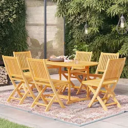 Exceptional 7 Piece Teak Wood Garden Dining Set