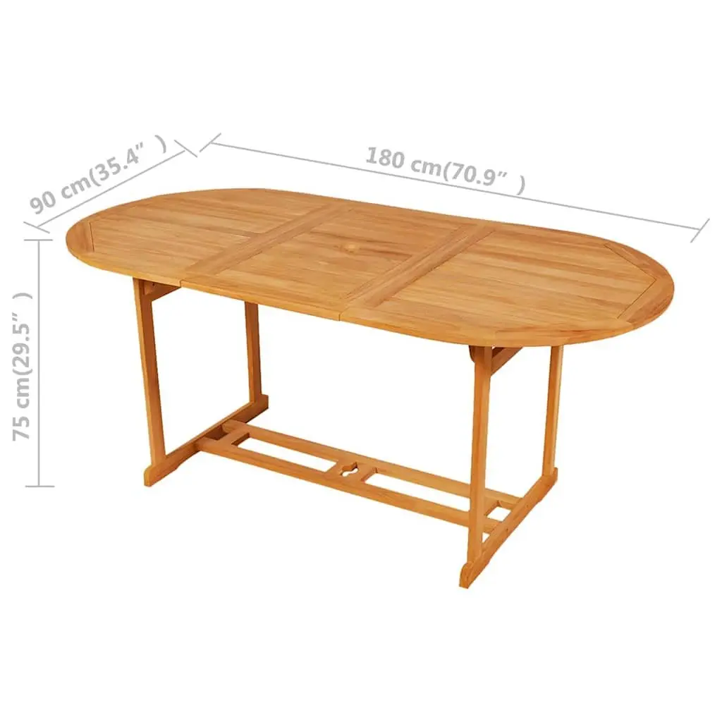 9 Piece Teak Garden Dining Set with Umbrella Hole