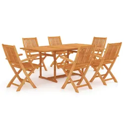 Teak Wood Outdoor Furniture Set - 7 Piece Dining Set
