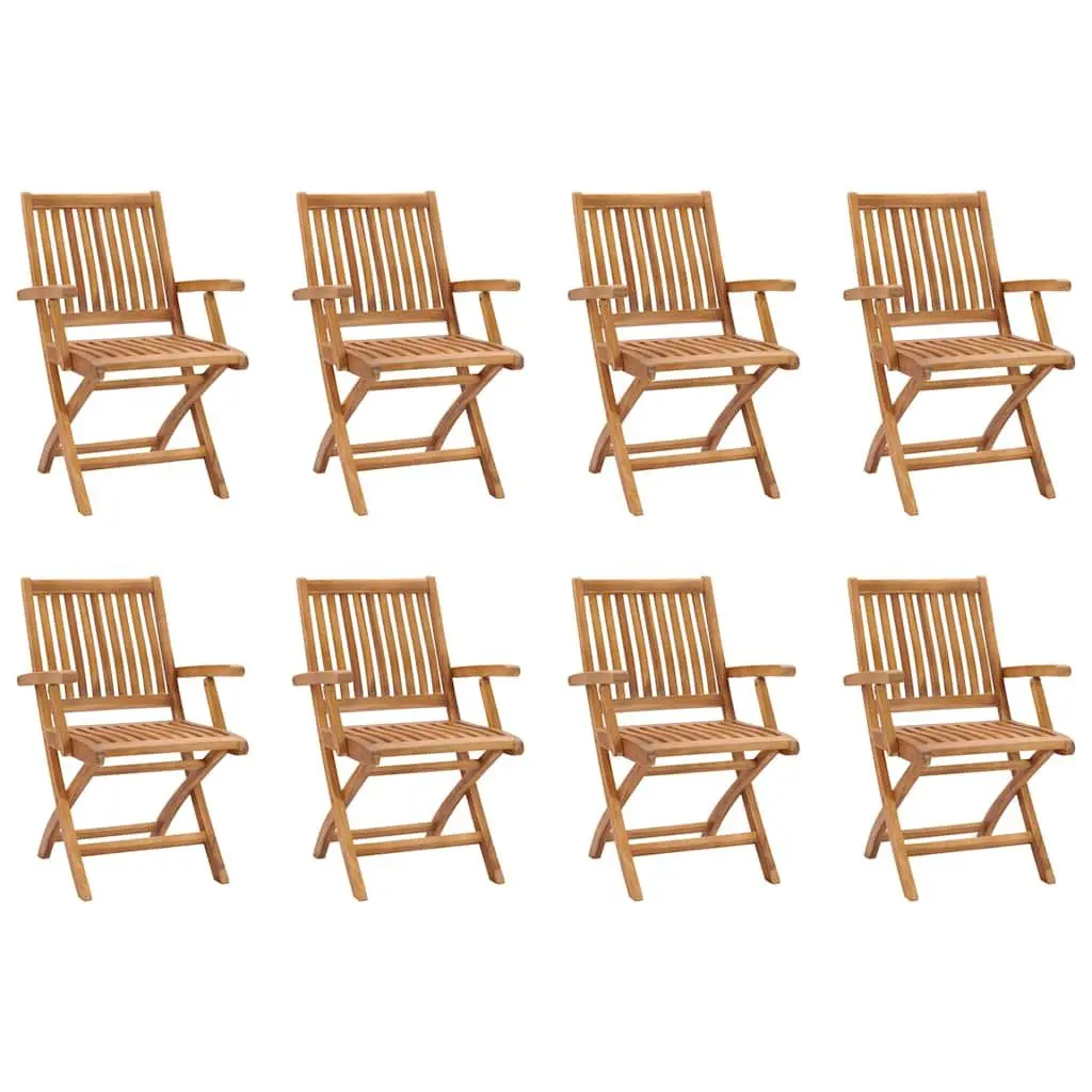 9 Piece Garden Dining Set Teak Hardwood Table Chairs Brown