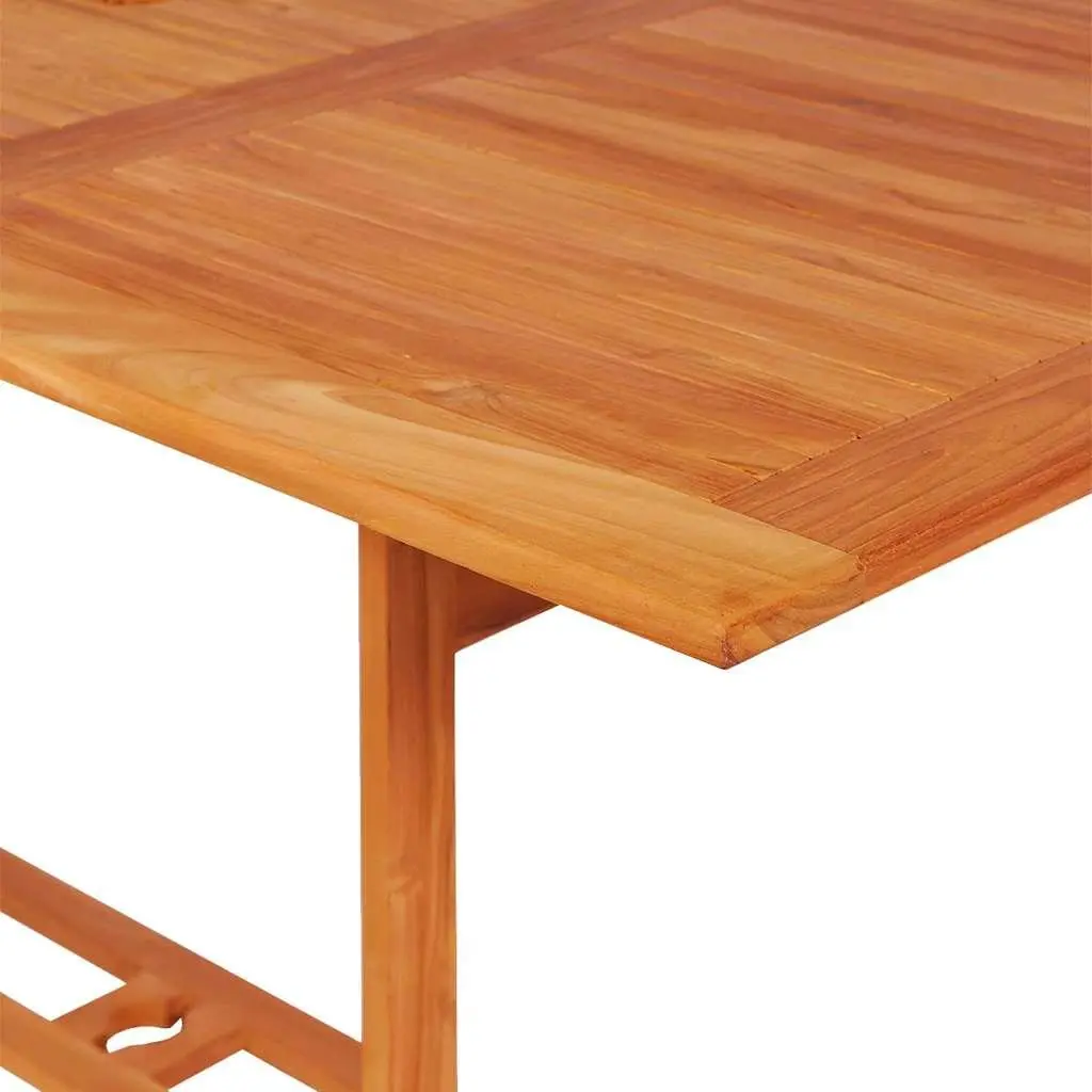 9 Piece Garden Dining Set Teak Hardwood Table Chairs Brown
