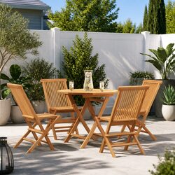 Premium 5 Piece Outdoor Dining Set in Teak Wood