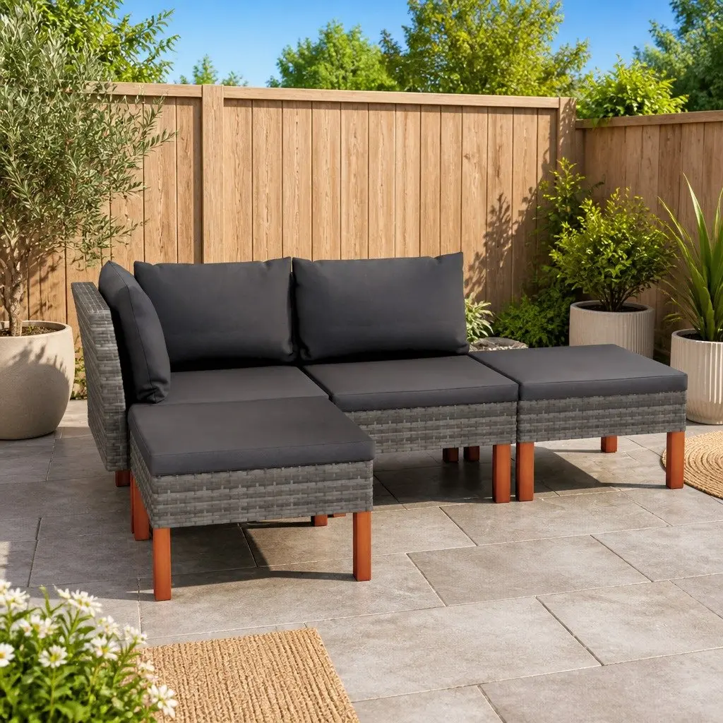 4 Piece Garden Lounge Set with Durable Build