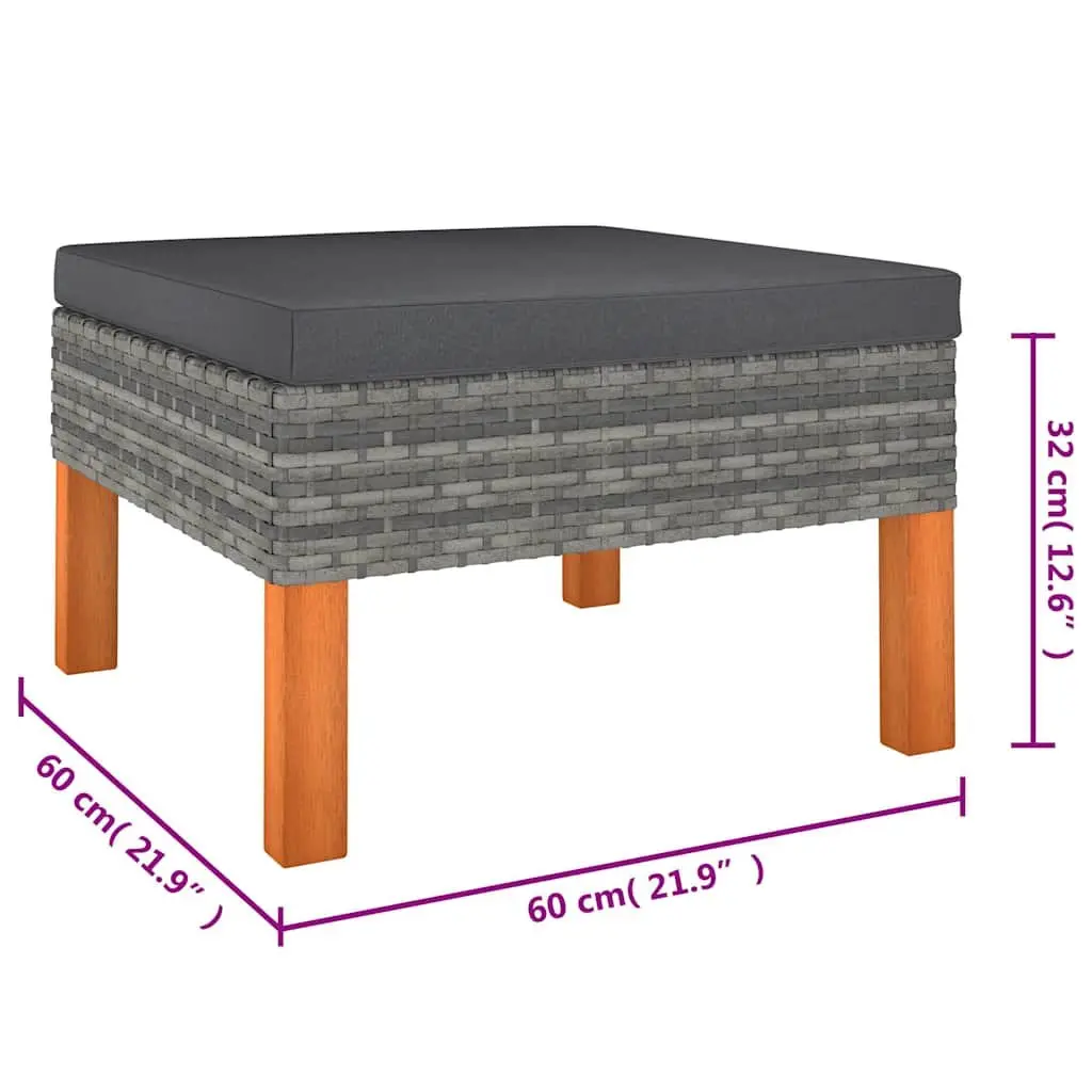 6-Piece Grey Garden Lounge Set with Cushions