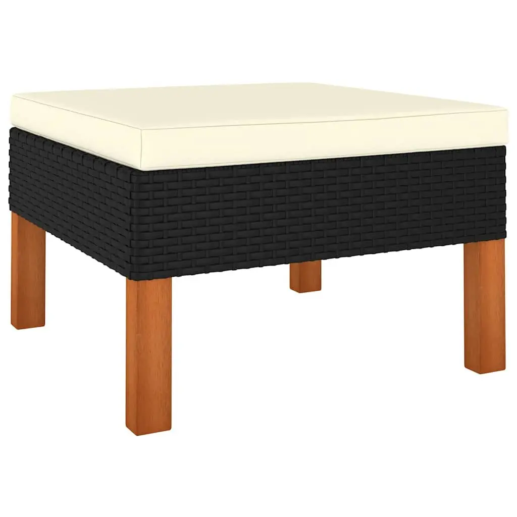 5 Piece Black PE Rattan Outdoor Lounge Set