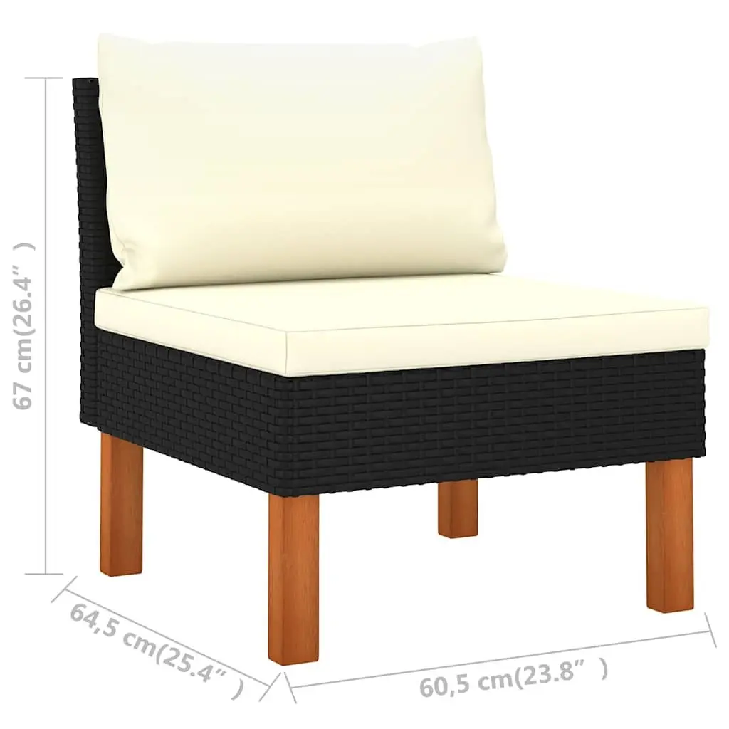 Garden Lounge Set PE Rattan Powder-coated Steel 12 Piece Black