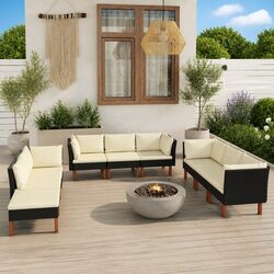 High-Quality 9 Piece Garden Lounge Set with Cushions
