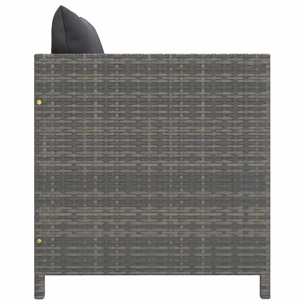 Garden Lounge Set Poly Rattan 5 Piece Outdoor Furniture Grey