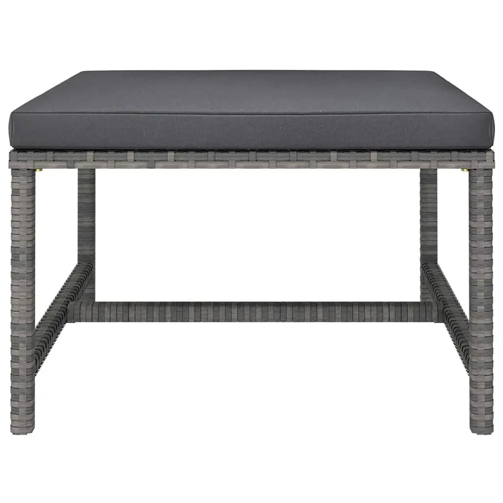 Outdoor Lounge Set Poly Rattan 6 Piece Steel Frame Grey