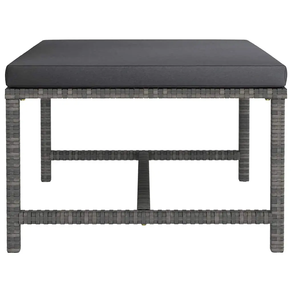 Outdoor Lounge Set Poly Rattan 6 Piece Steel Frame Grey