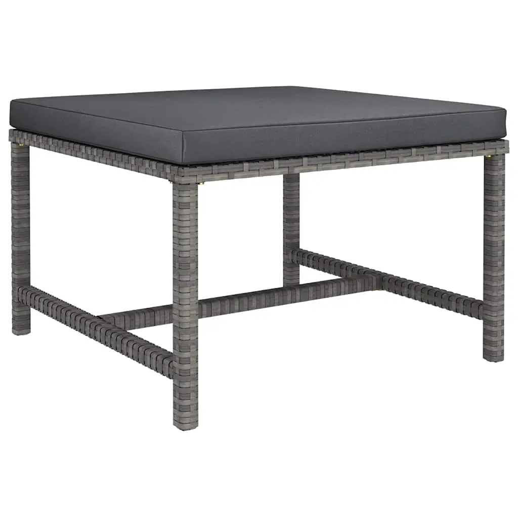 Garden Lounge Set Poly Rattan Powder-coated Steel 6 Piece Grey