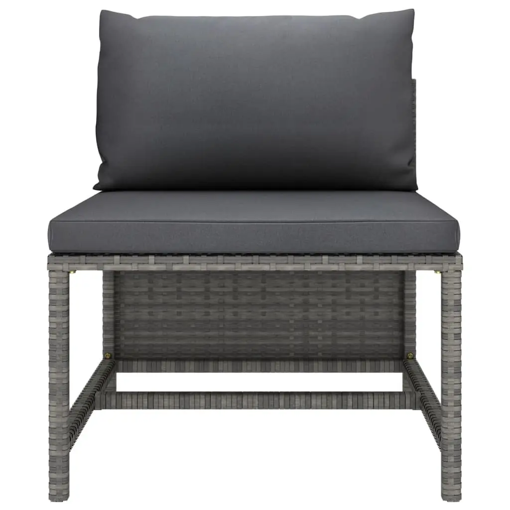 Garden Lounge Set Poly Rattan 6 Piece Outdoor Furniture Grey with Cushions