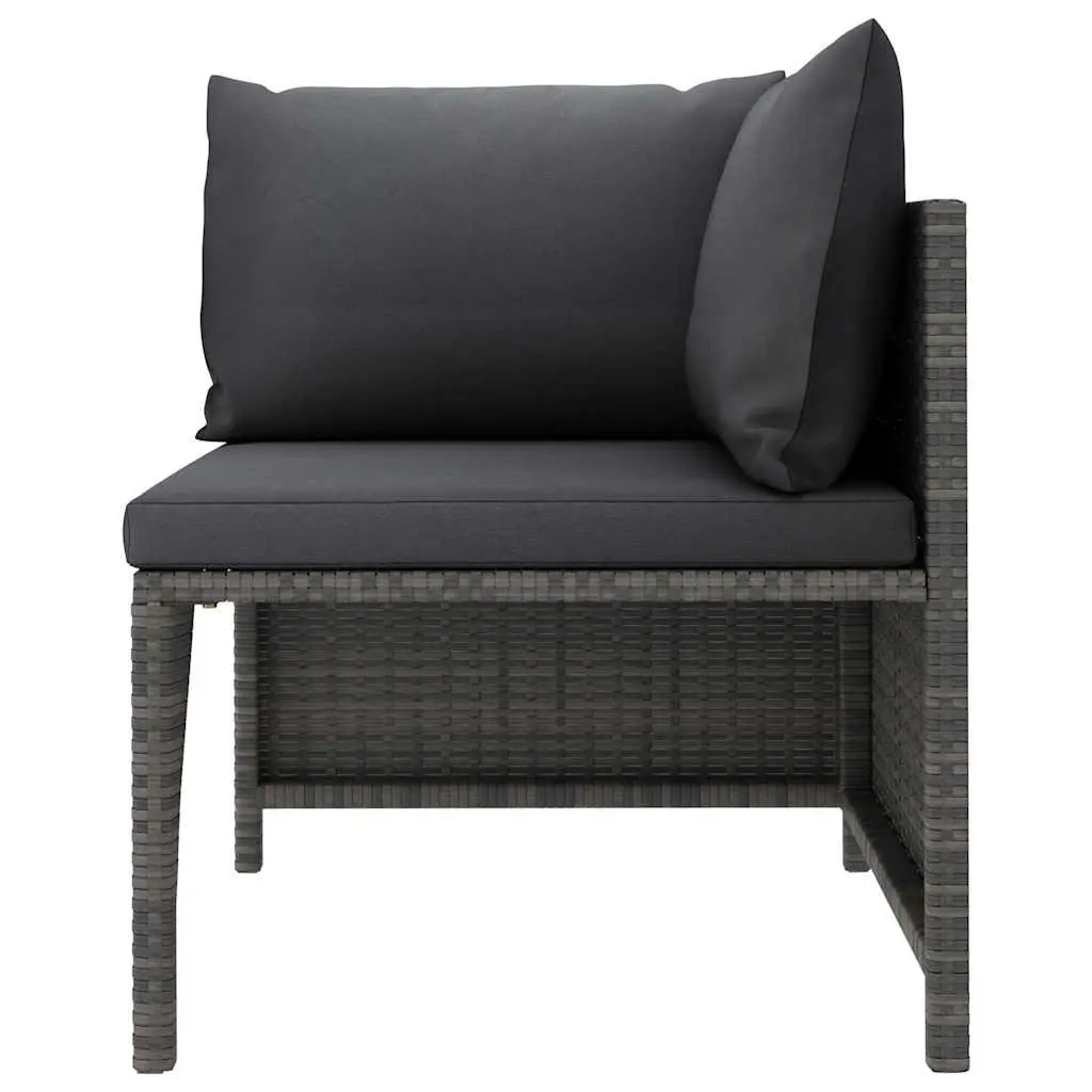 Modular 6-Piece Outdoor Lounge Set with Durable Grey Cushions