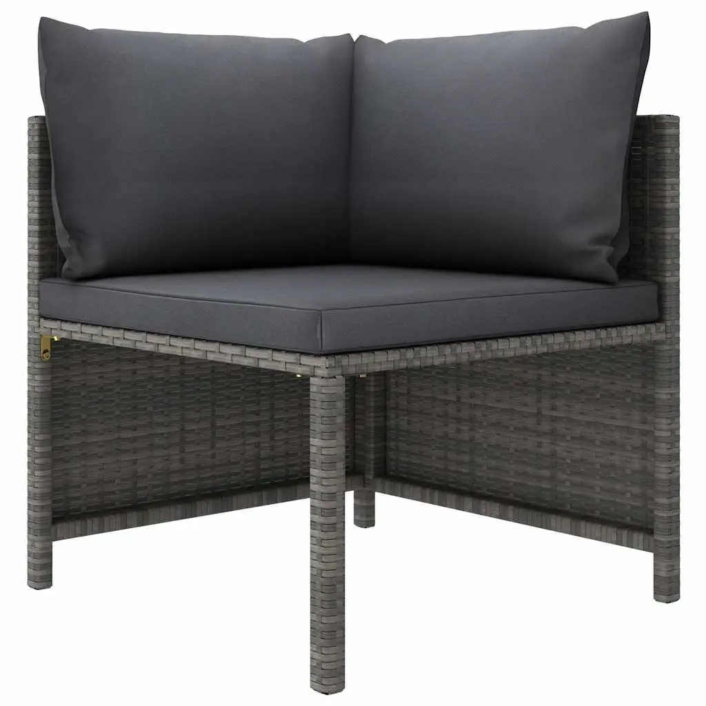 7 Piece Grey Poly Rattan Garden Lounge Set