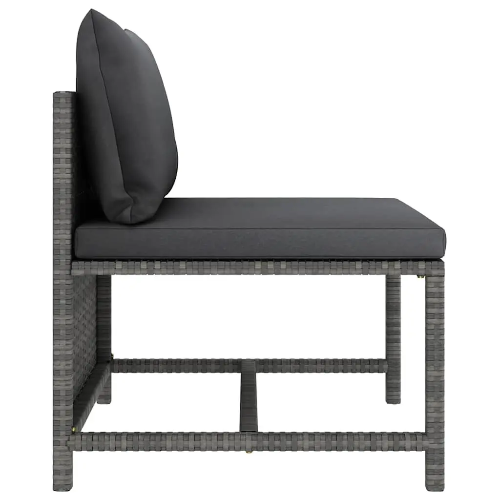Garden Lounge Set PE Rattan 8 Pieces Grey Outdoor Furniture