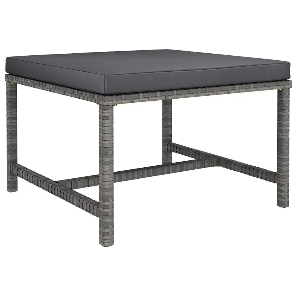 Garden Lounge Set PE Rattan 8 Pieces Grey Outdoor Furniture
