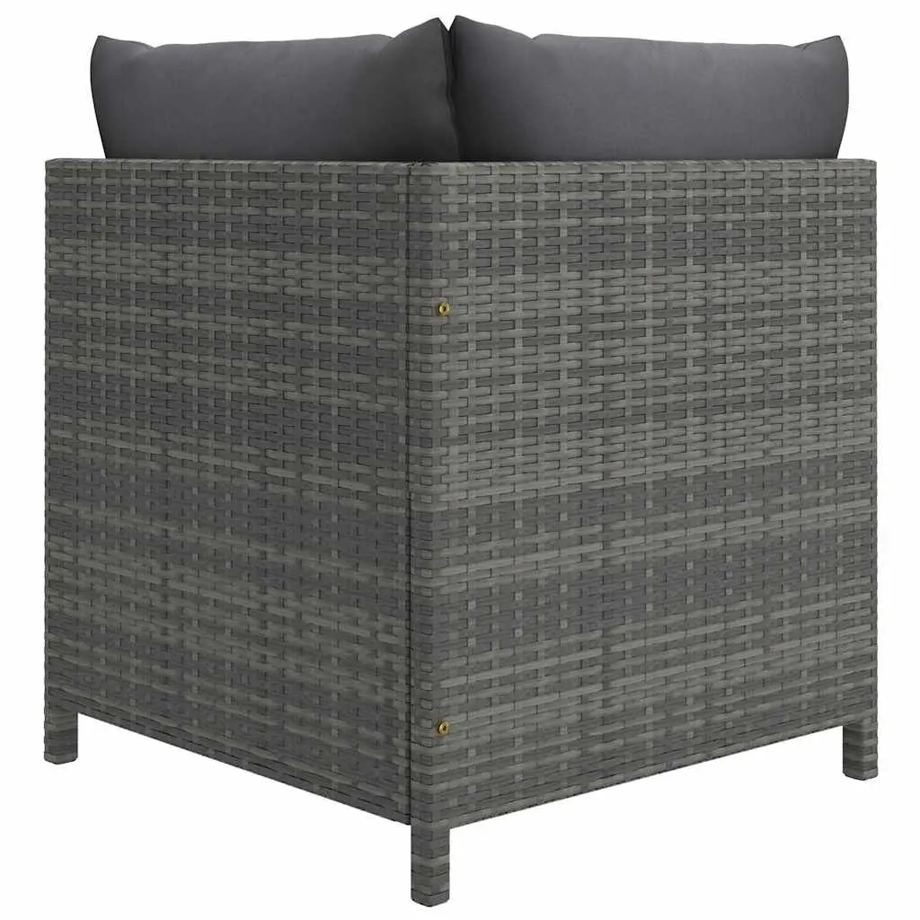Garden Lounge Set PE Rattan 8 Pieces Grey Outdoor Furniture