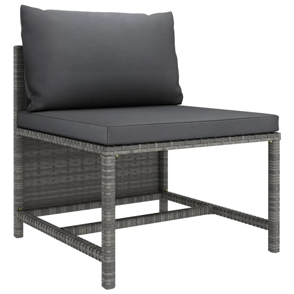 Garden Lounge Set Poly Rattan 10 Piece Outdoor Furniture Grey