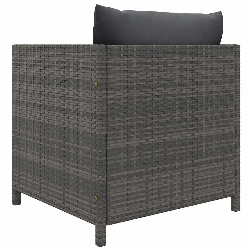 Garden Lounge Set Poly Rattan Outdoor Furniture 8 Piece Powder-coated Steel Grey