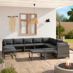 Premium 12-Piece Grey Modular Garden Lounge Set