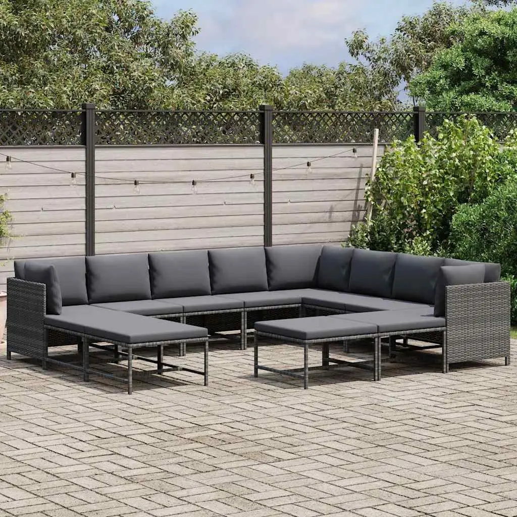 12-Piece Grey Modular Garden Lounge Set
