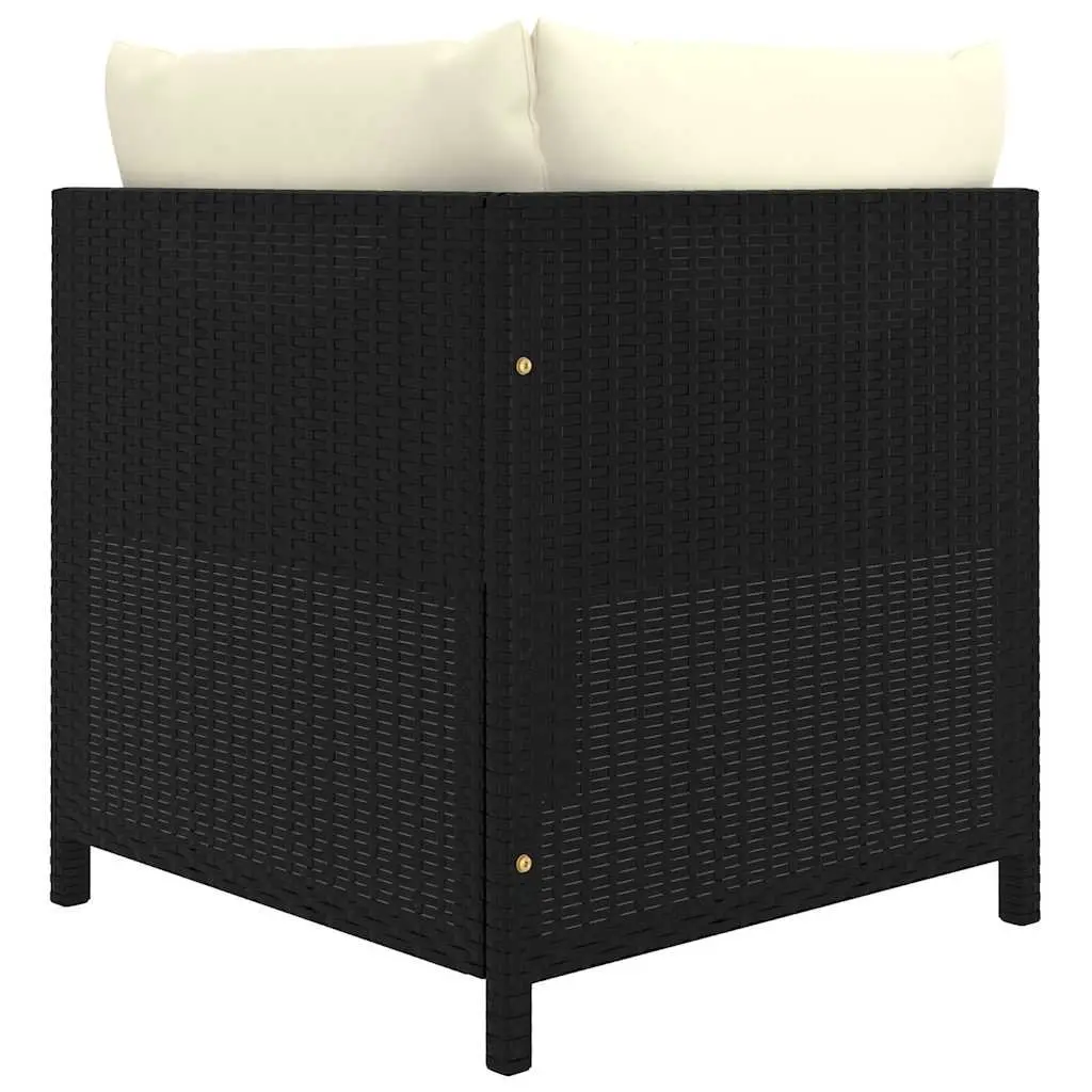 5 Piece Outdoor Garden Lounge Set PE Rattan Black Modular Furniture