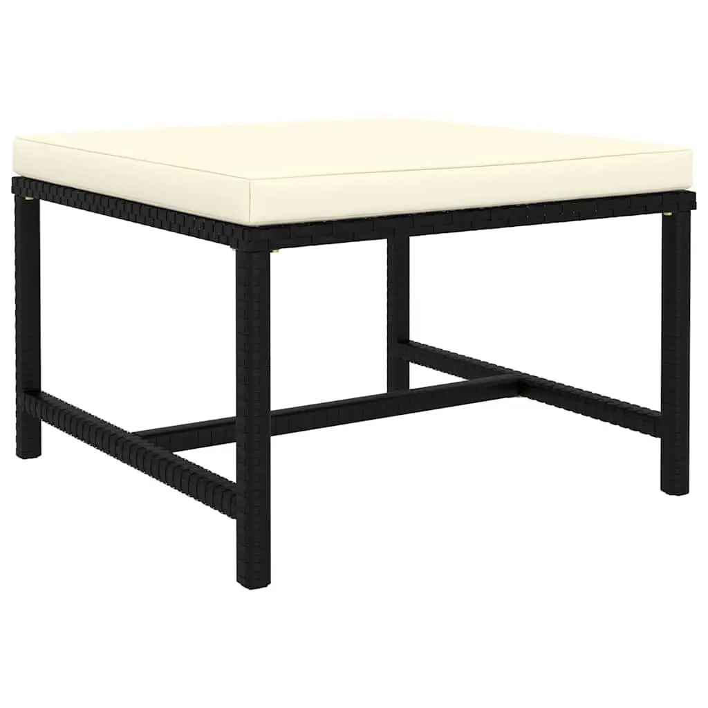 5 Piece Black Poly Rattan Garden Lounge Set