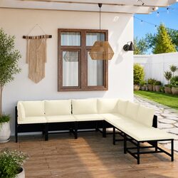 Durable 7 Piece Outdoor Garden Lounge Set with Cushions