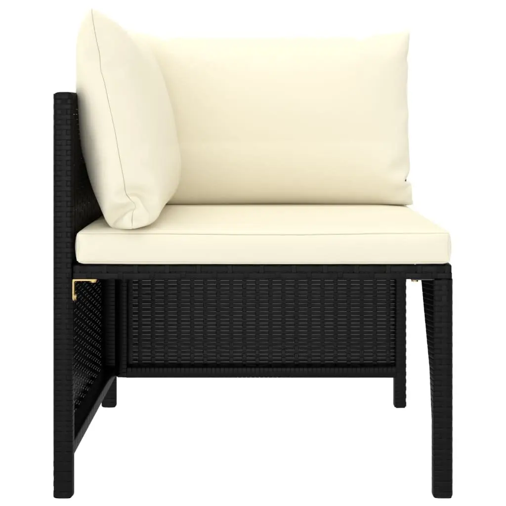 Black 10 Piece Garden Lounge Set with Cushions