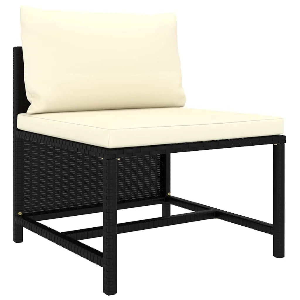 Outdoor Lounge Set 8 Piece Poly Rattan Modular Furniture Black