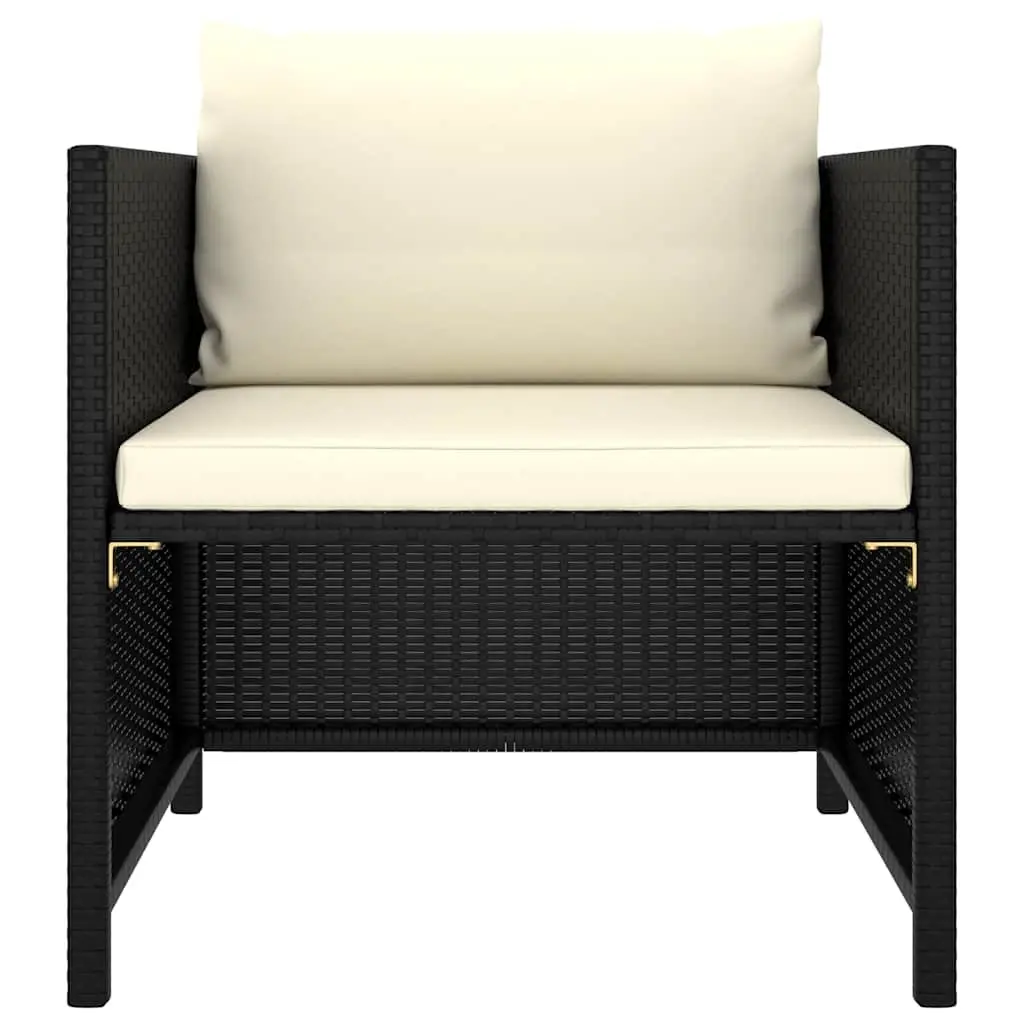 Outdoor Lounge Set 8 Piece Poly Rattan Modular Furniture Black