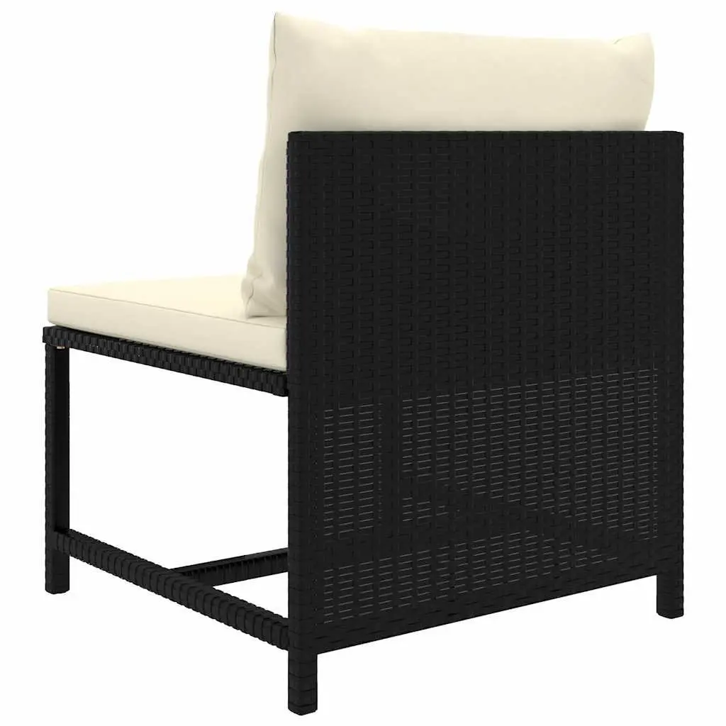 Garden Lounge Set Poly Rattan 9 Piece Outdoor Furniture with Cushions Black